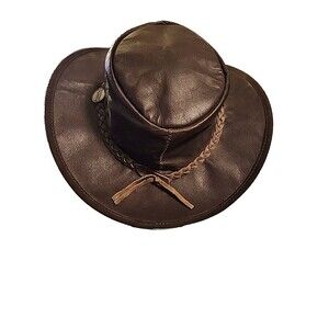 Barmah Australia Mens Classic Brown Kangaroo Leather Bronco Hat XXL